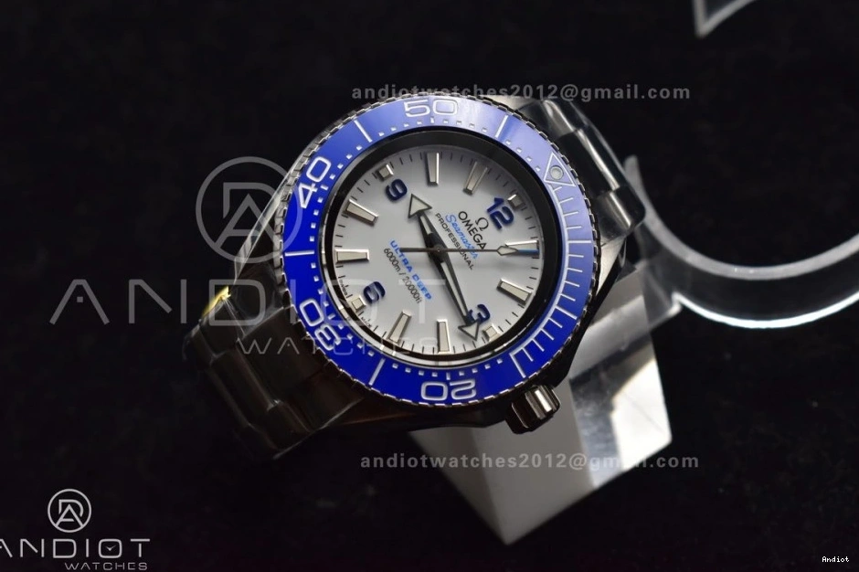6000M A2824 Bezel on Best Bracelet Deep Ultra White SS Edition Dial Ceramic Seamaster Blue 1:1 TF SS 0213